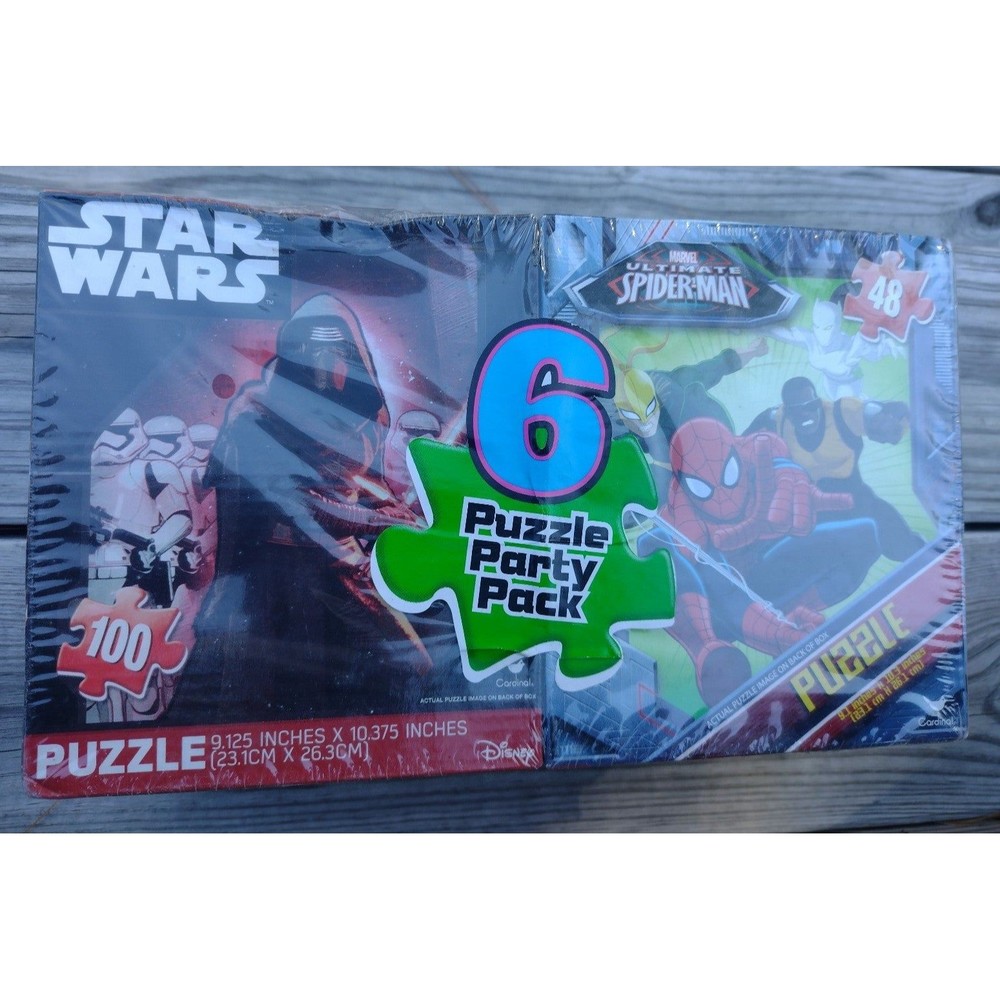 Star Wars, Spider Man &Avengers Party Puzzle Pack (6pcs)
